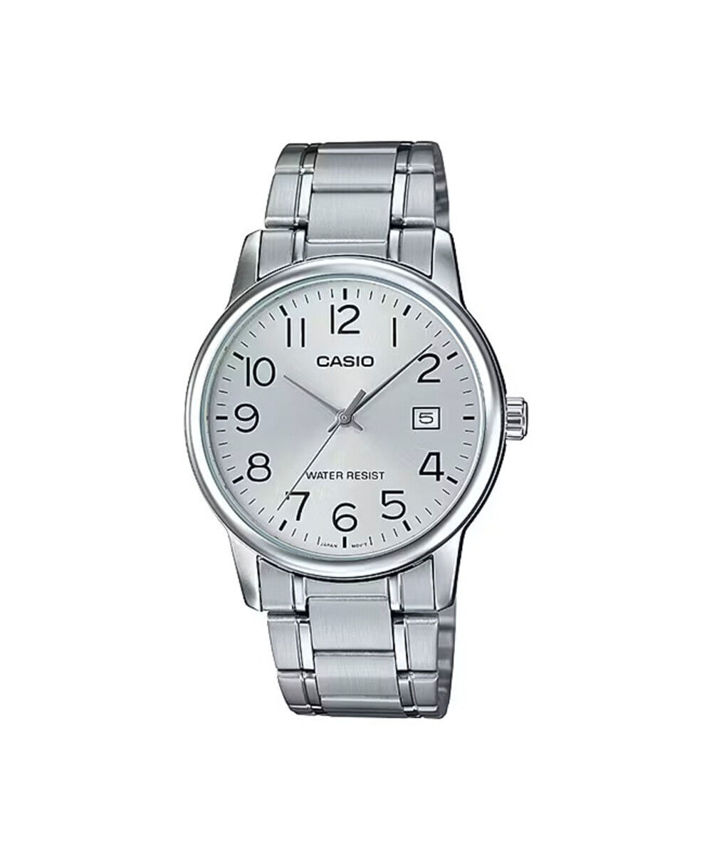 relógio masculino casio analógico mtp v002d 7budf prateado