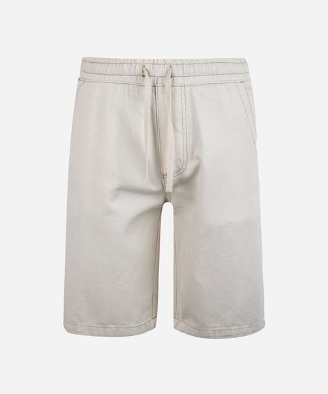 bermuda juvenil de algodão com amarração off white
