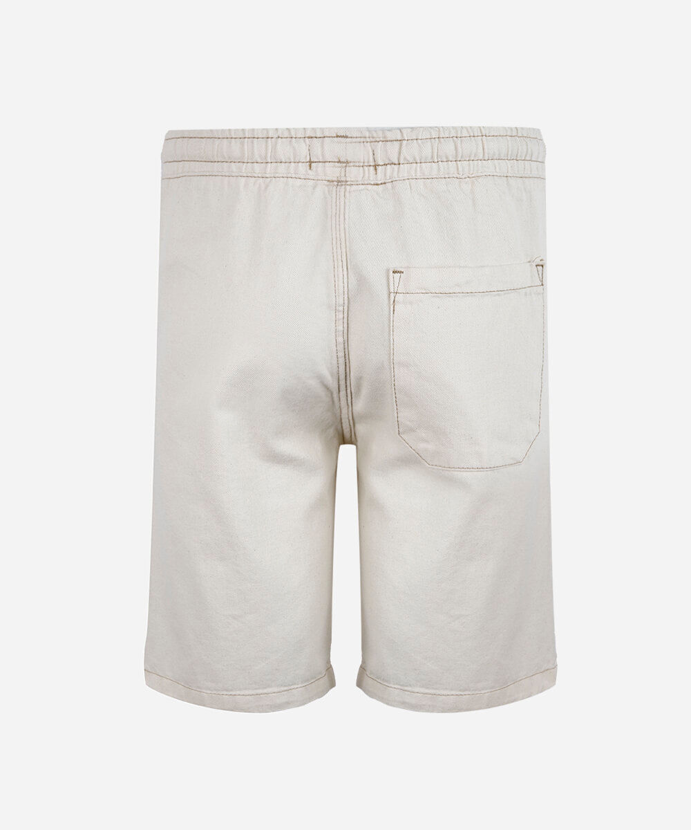 bermuda juvenil de algodão com amarração off white