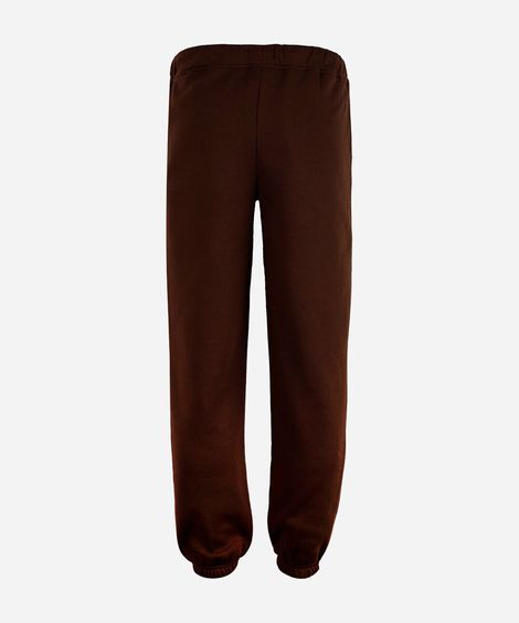 calça jogger juvenil de moletom básica marrom