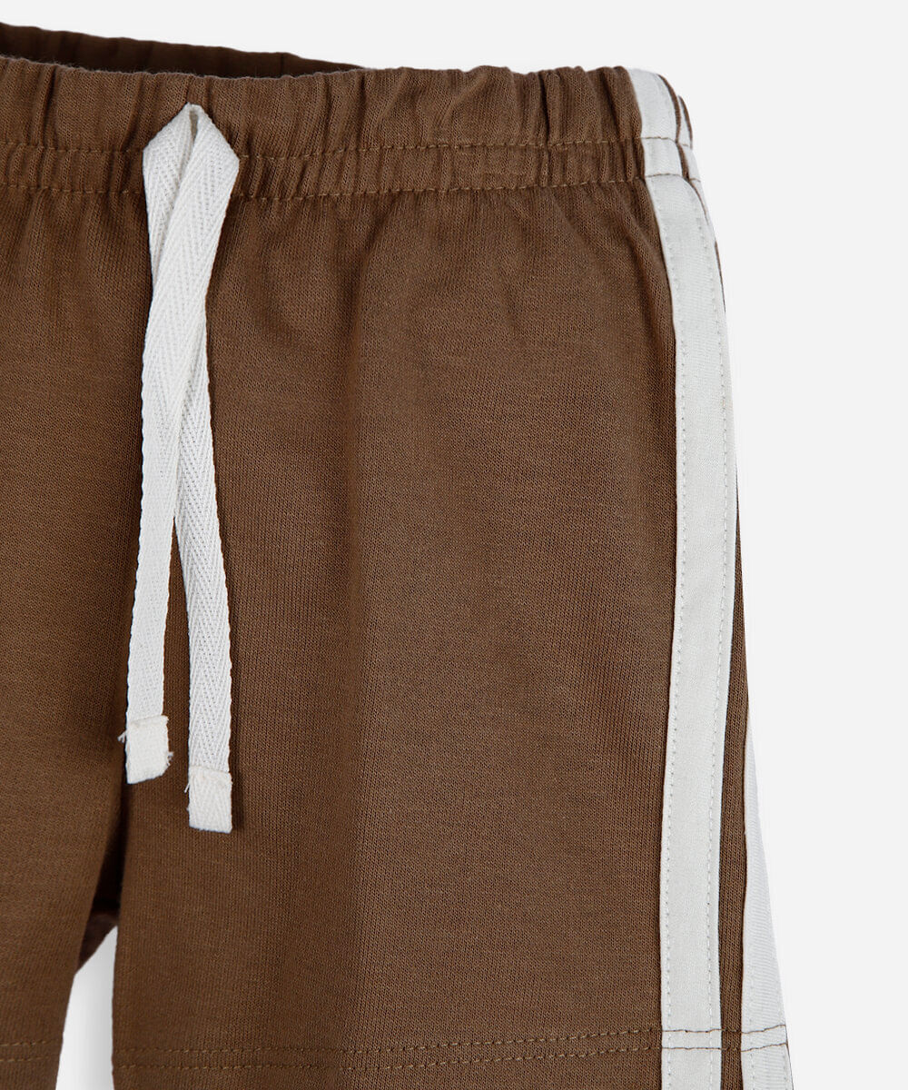 conjunto curto infantil de algodão miami marrom