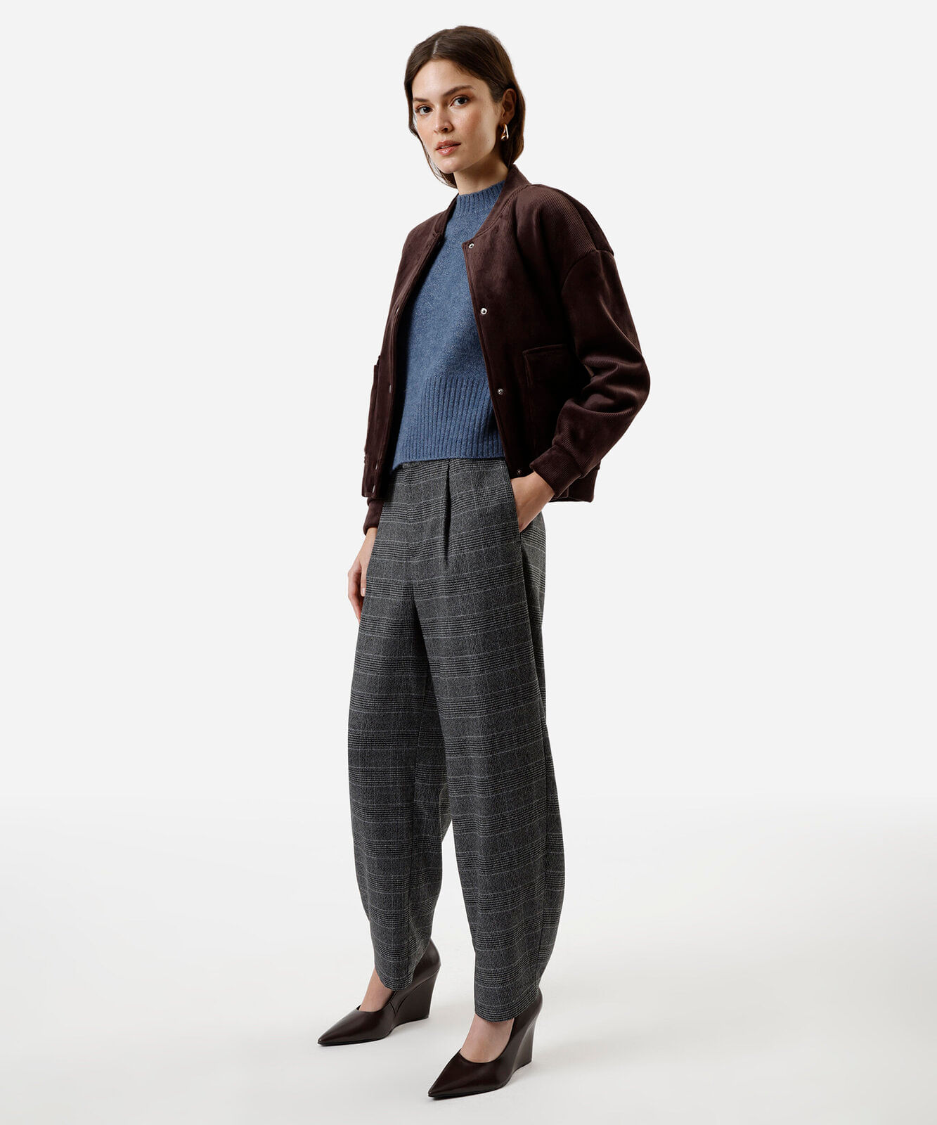 colete feminino de tricot texturizado azul