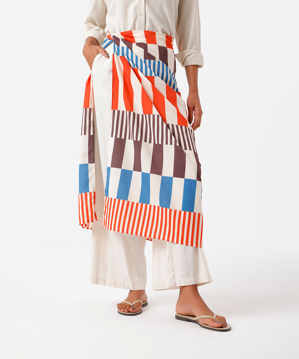 canga listras coloridas laranja