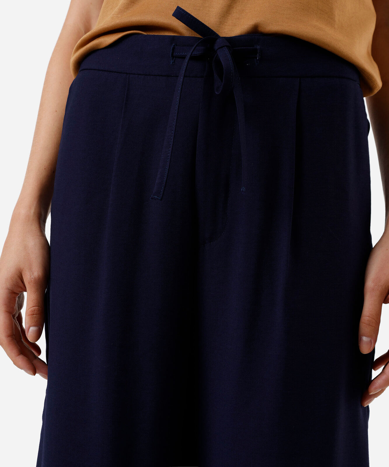 calça wide leg feminina com viscose azul