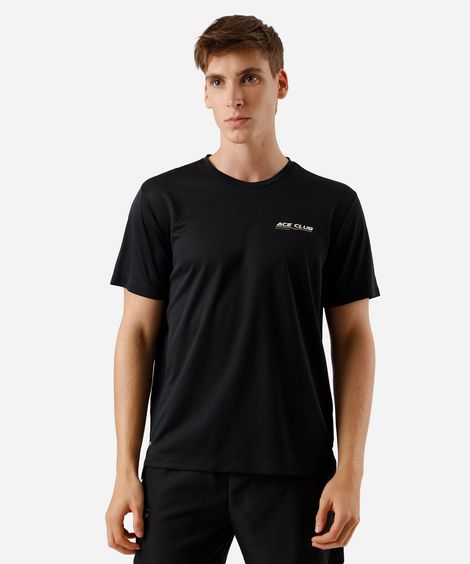 camiseta esportiva masculina estampa refletiva preta