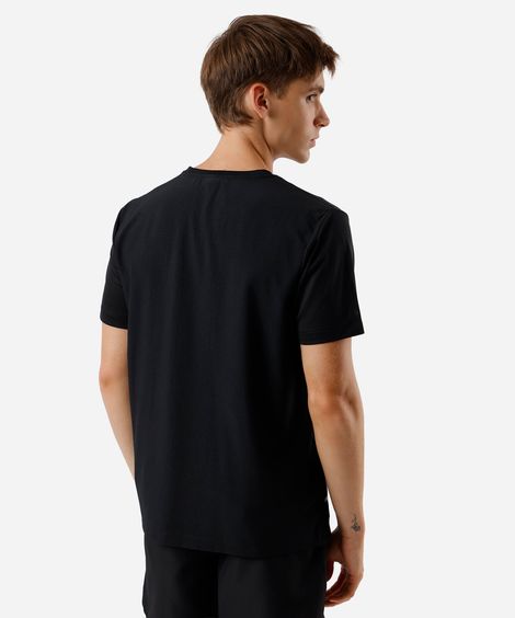 camiseta esportiva masculina estampa refletiva preta