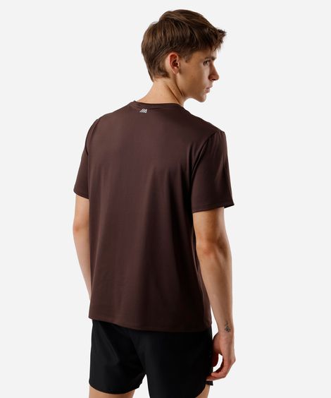 camiseta esportiva masculina manga curta marrom