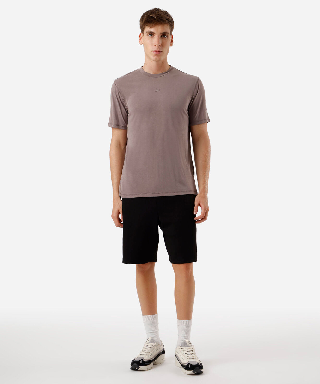camiseta masculina manga curta cinza