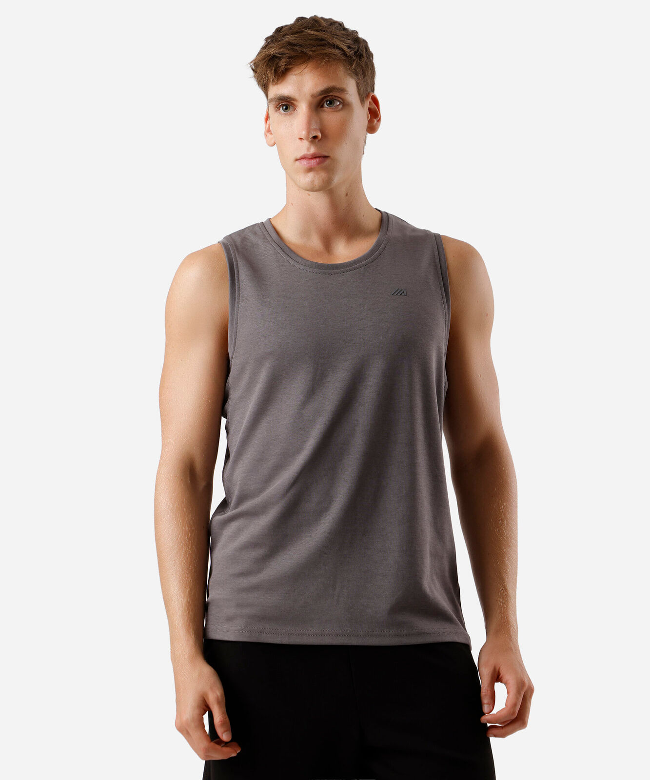 regata comfort masculina de algodão dry cinza