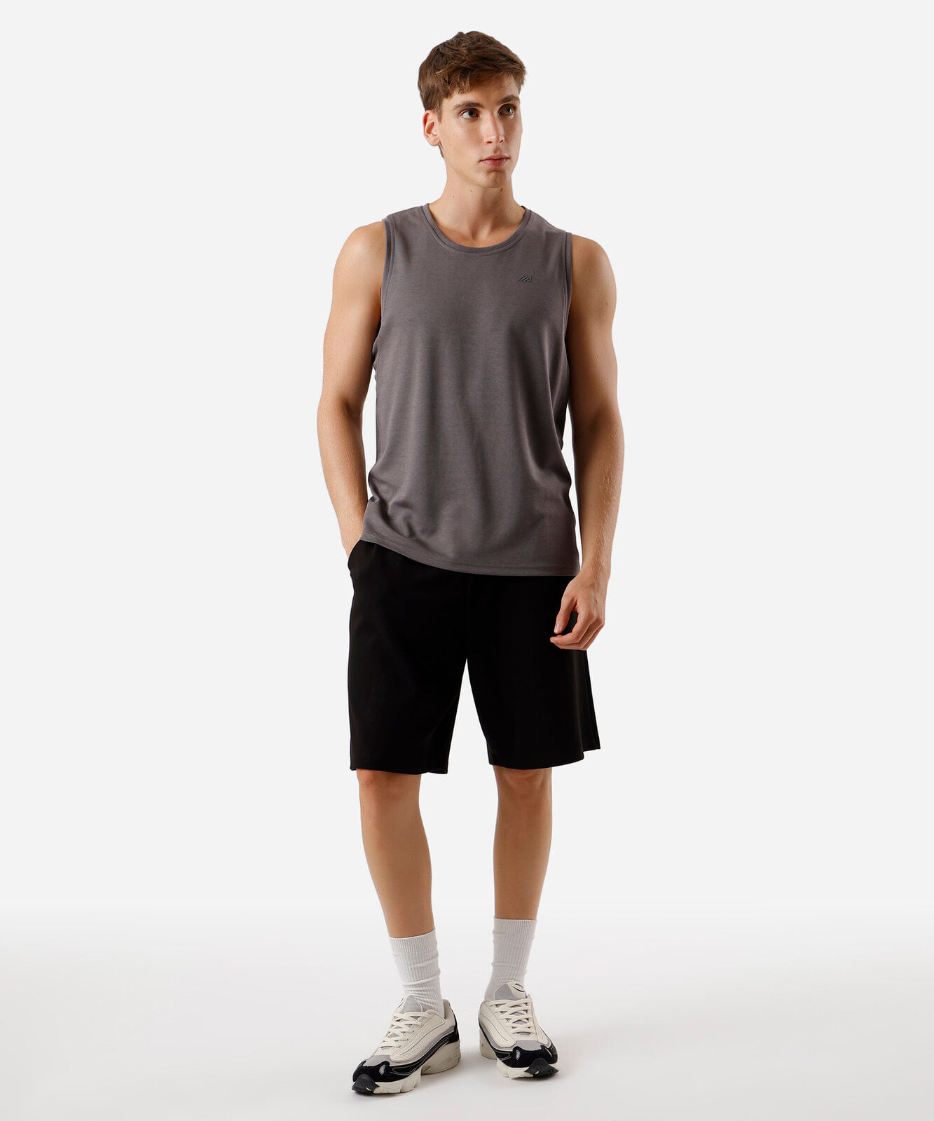regata comfort masculina de algodão dry cinza