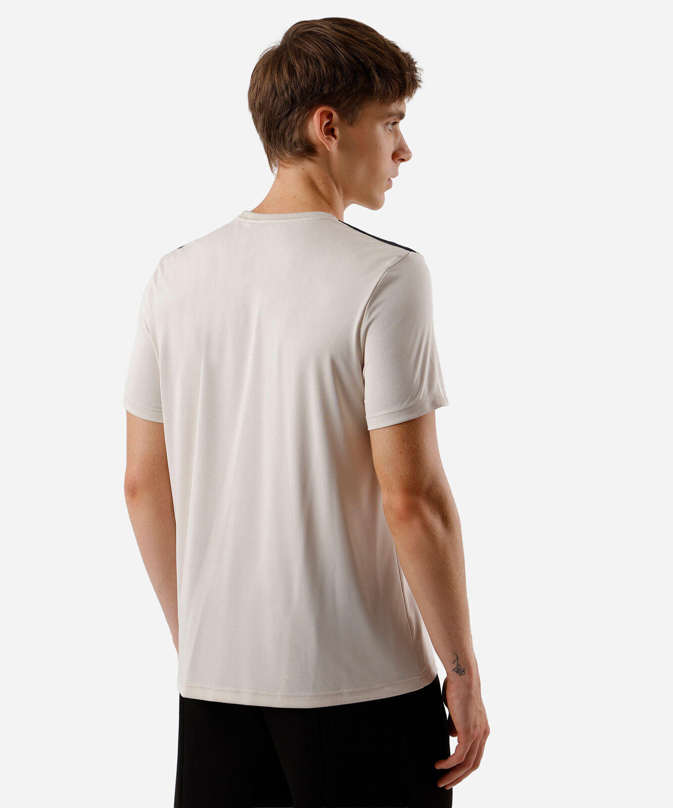 camiseta masculina com listras ace bege