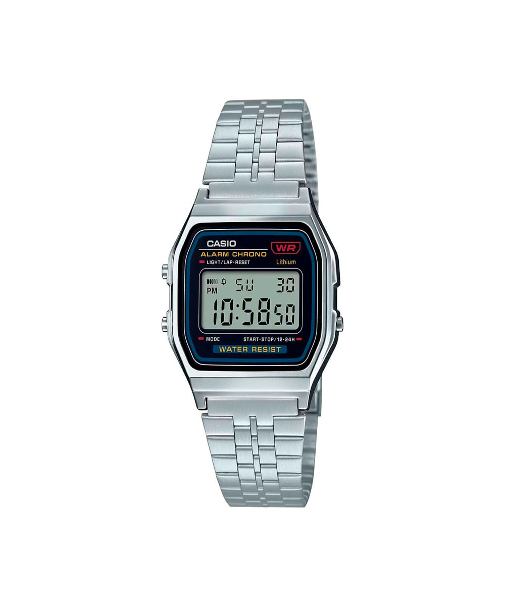 relógio feminino casio digital a159wa n1df prateado