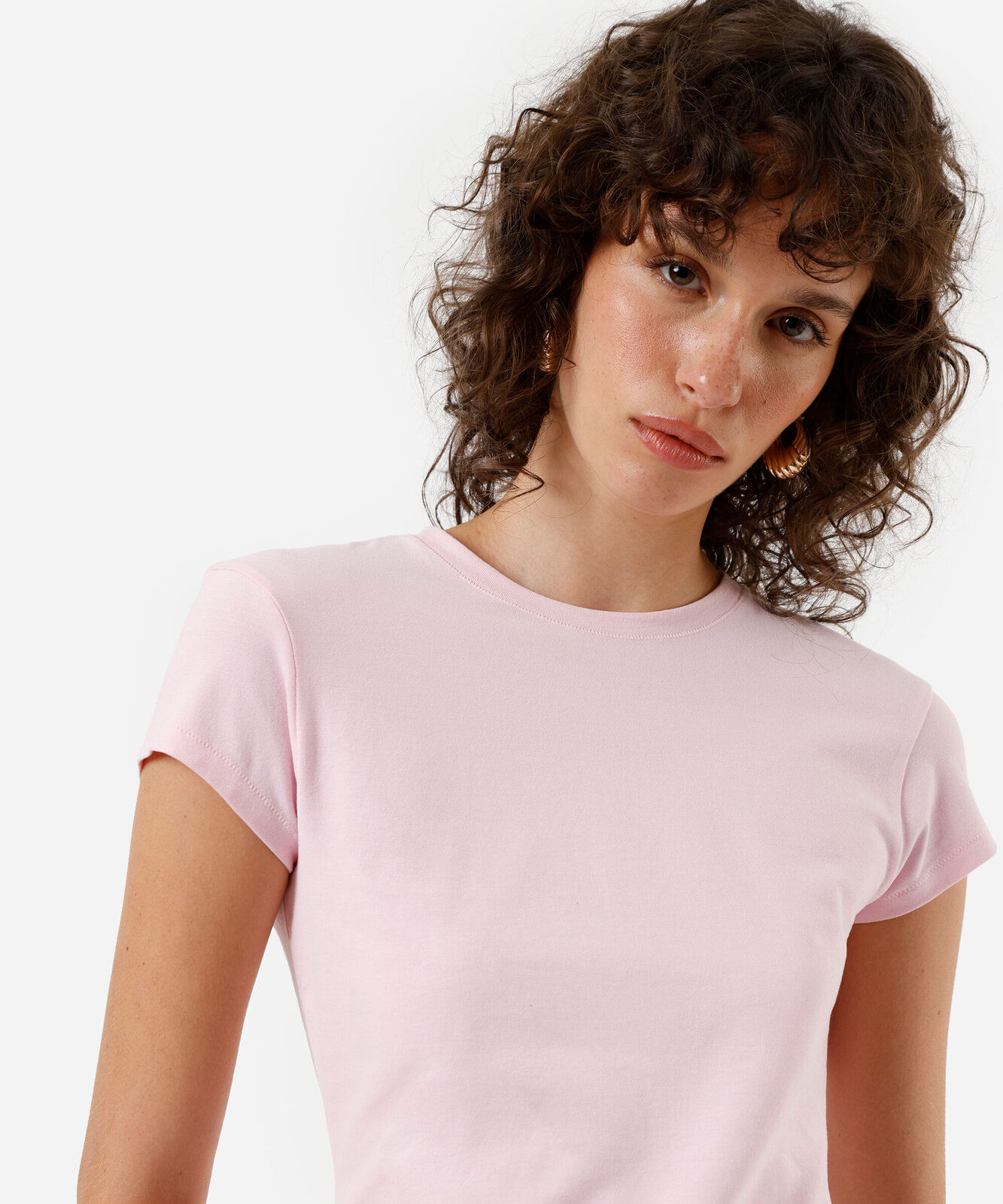 blusa básica feminina de algodão rosa