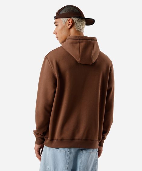 blusão masculino de moletom com capuz marrom