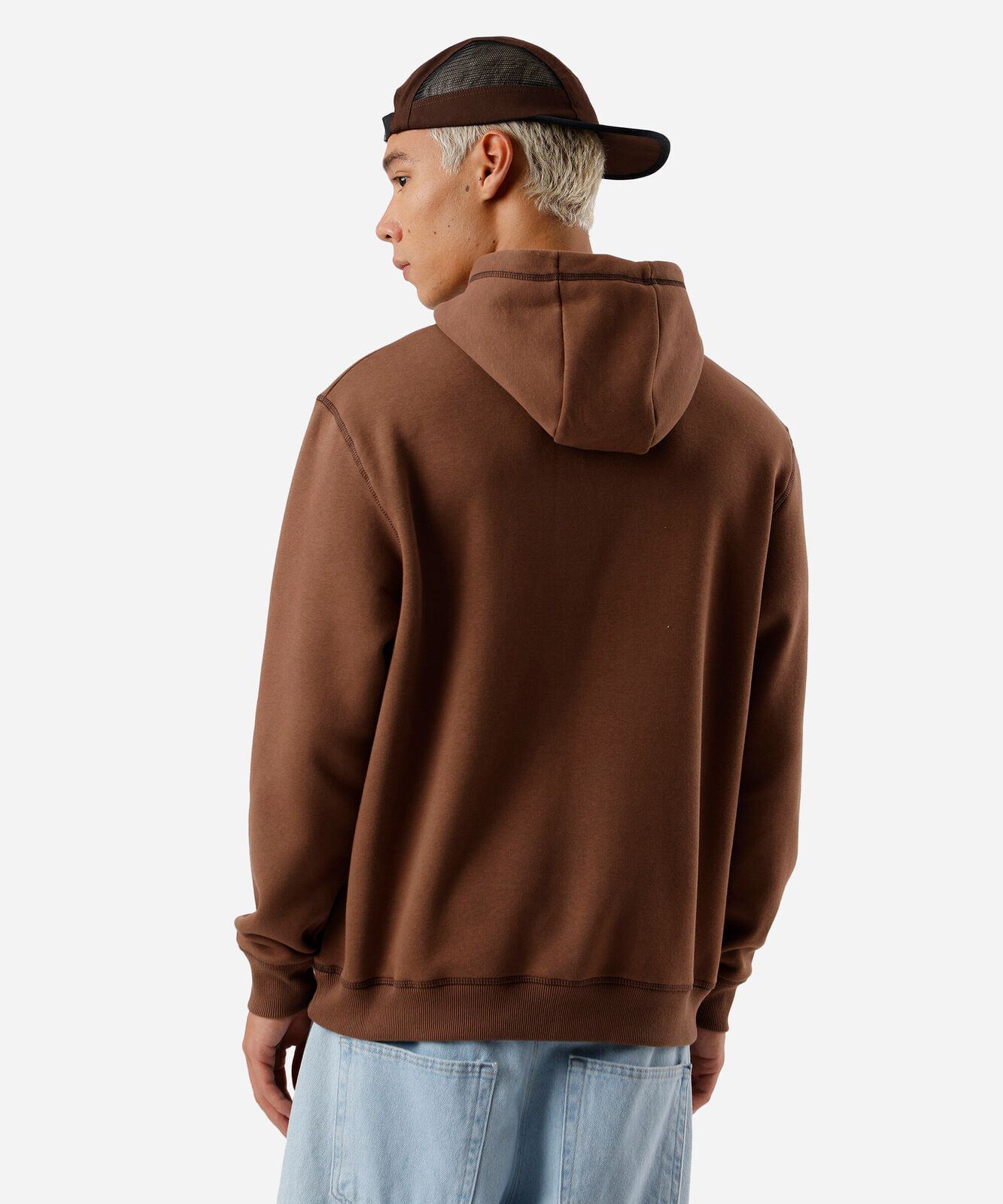 blusão masculino de moletom com capuz marrom