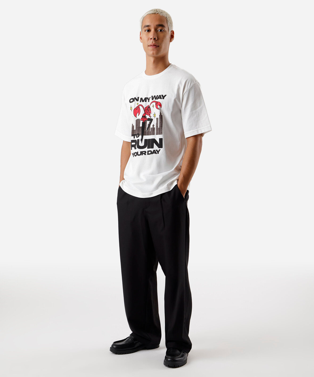 camiseta masculina de algodão ele as meninas superpoderosas off white