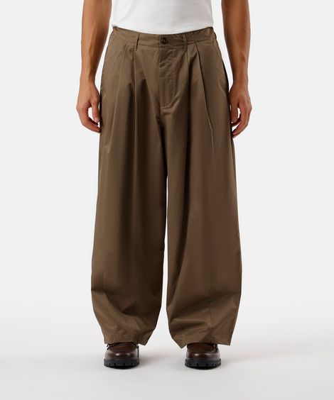 calça super baggy masculina com algodão e pregas marrom