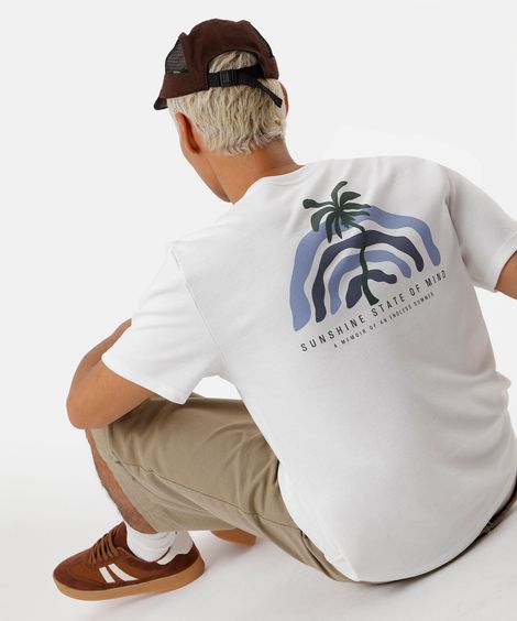 camiseta masculina estampada state of mind off white