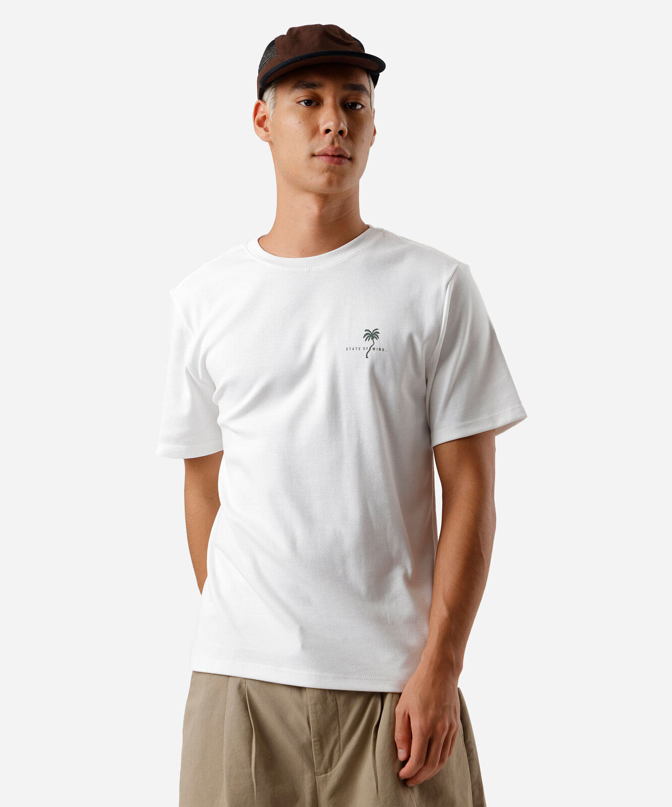 camiseta masculina estampada state of mind off white