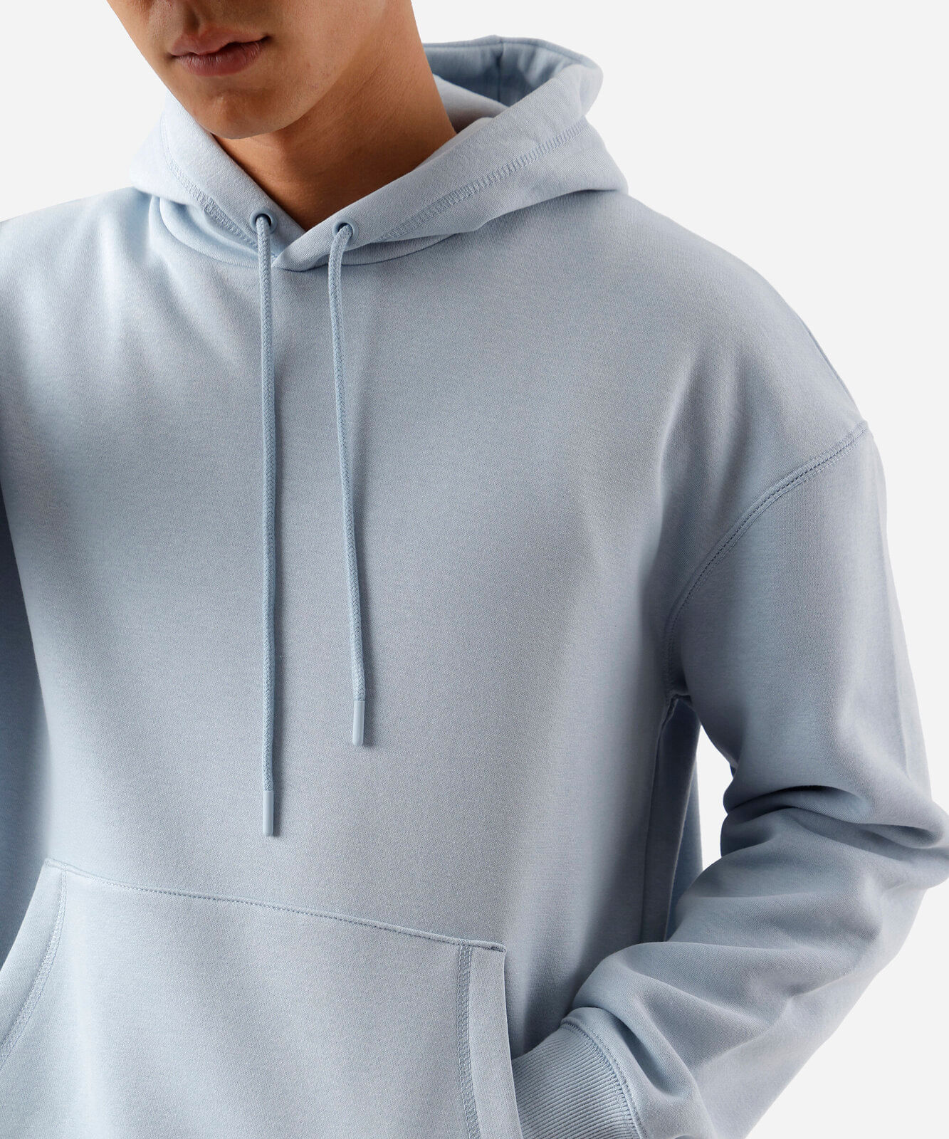 blusão masculino de moletom com capuz oversized azul