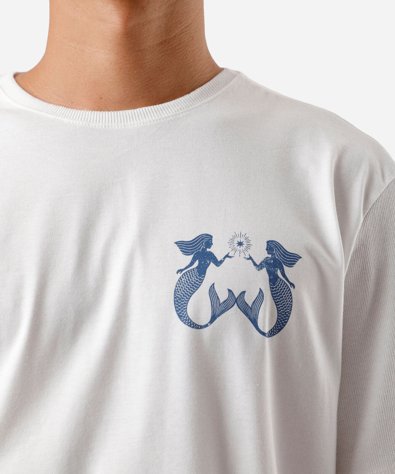 camiseta masculina de algodão sereias off white