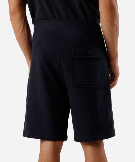 bermuda reta masculina de moletom preta