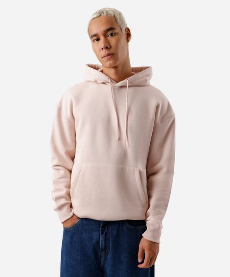 blusão masculino de moletom com capuz oversized rosa