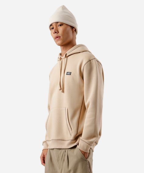 blusão masculino de moletom com capuz bege