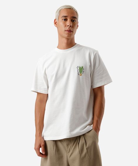 camiseta masculina de algodão estampada off white