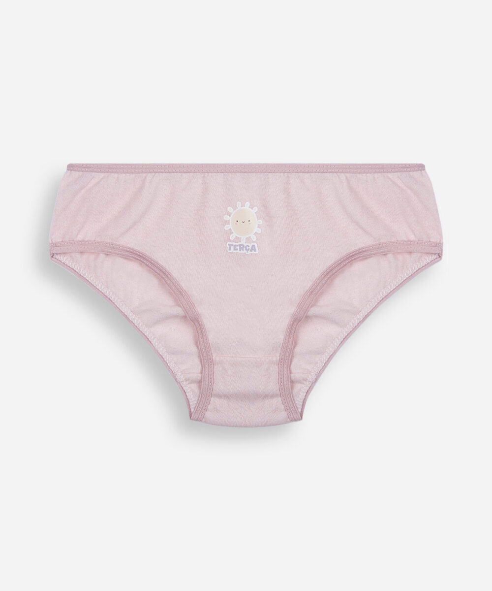kit de 7 calcinhas infantis estampadas de algodão colorido