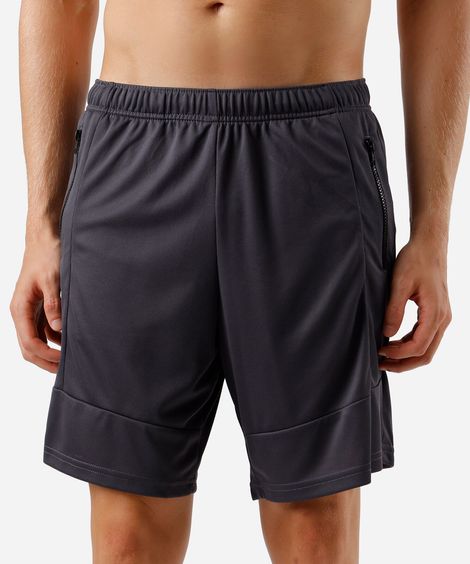 bermuda masculina com recortes cinza