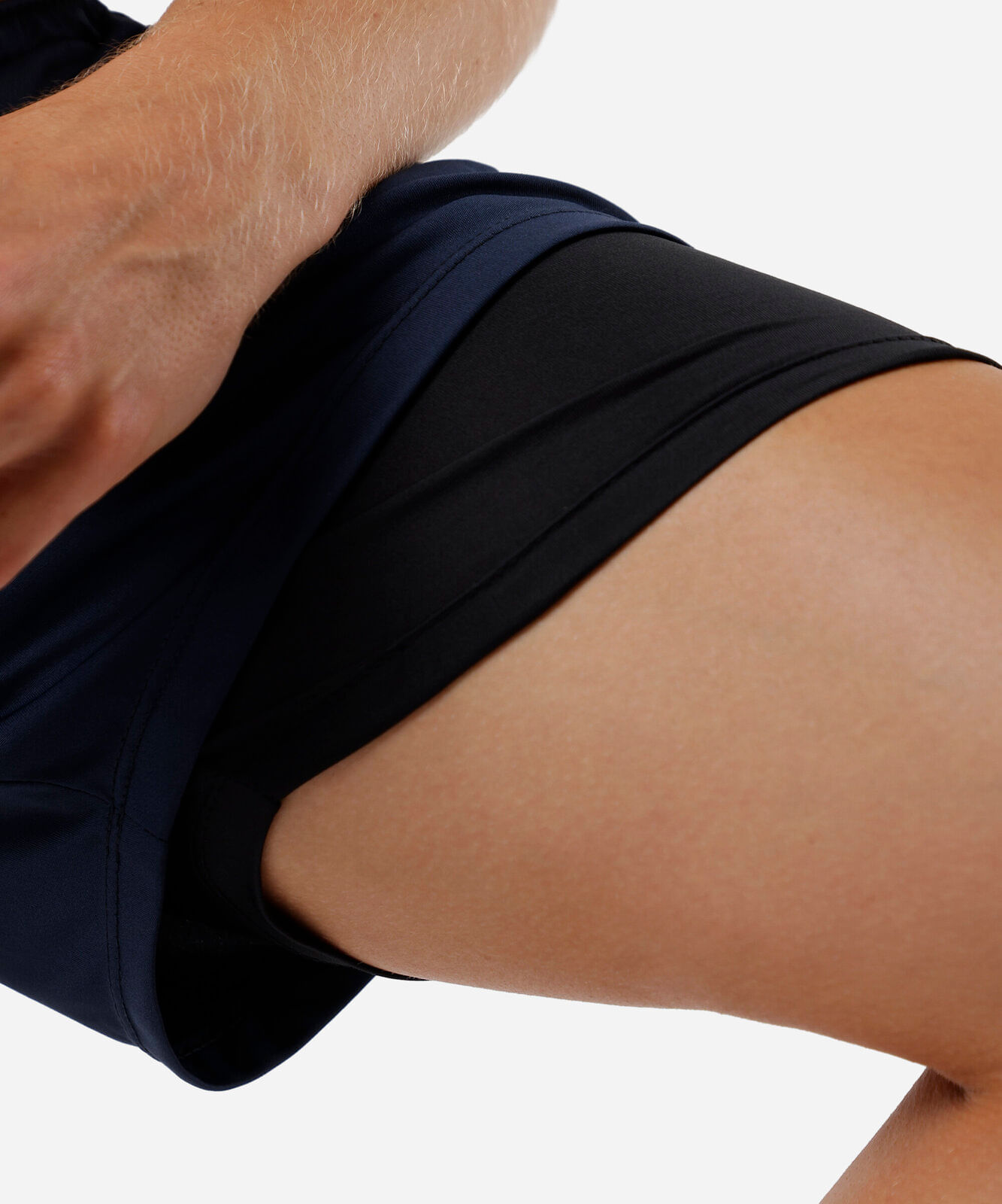 short masculino esportivo com bermuda interna azul