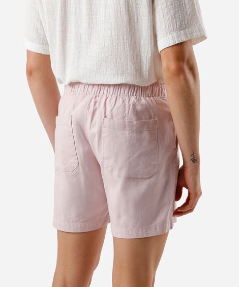 bermuda masculina reta algodão rosa