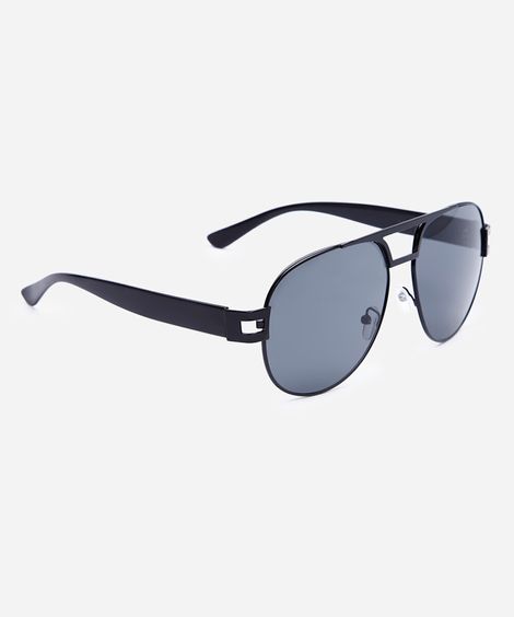 óculos de sol aviador preto