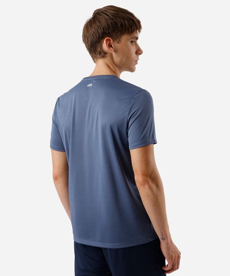 camiseta masculina básica esportiva manga curta azul