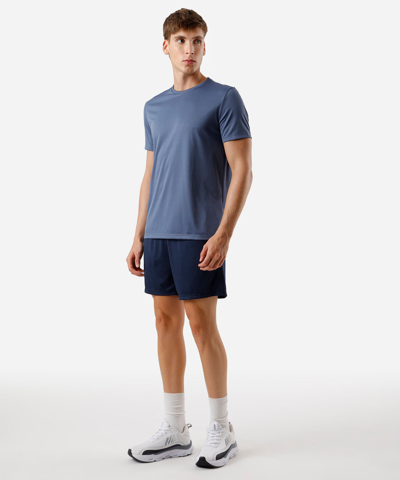 camiseta masculina básica esportiva manga curta azul