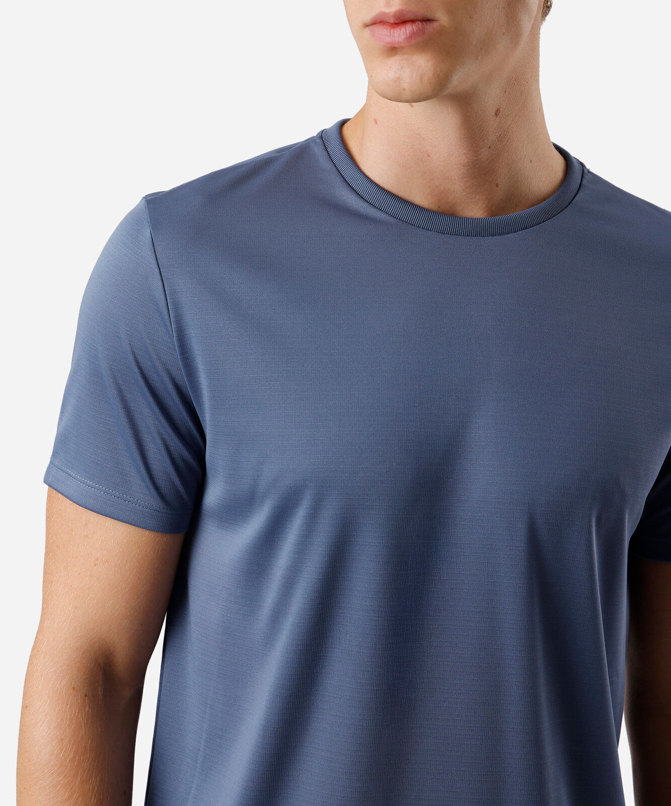 camiseta masculina básica esportiva manga curta azul