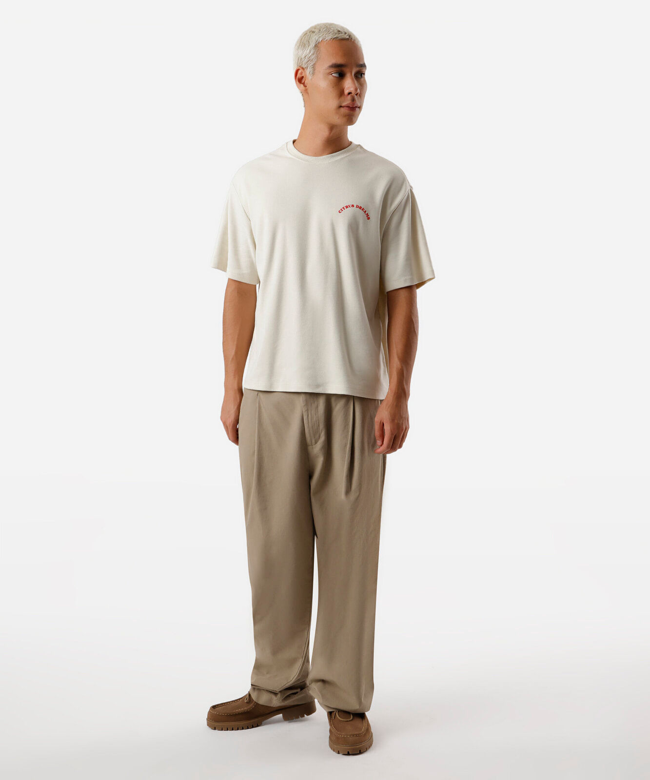 camiseta masculina de algodão citrus dreams bege