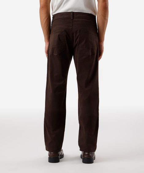 calça masculina de sarja slim comfort marrom