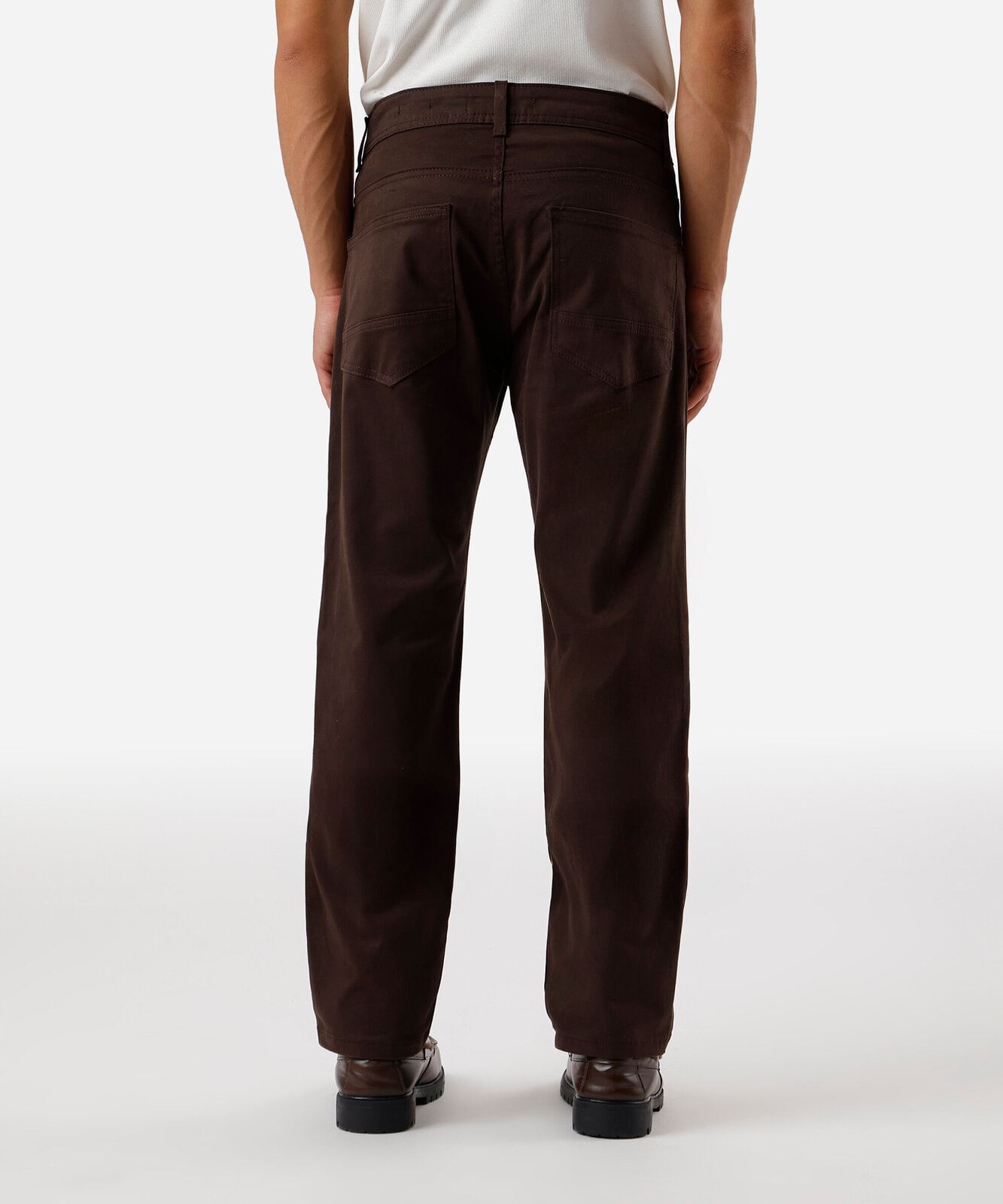 calça masculina de sarja slim comfort marrom