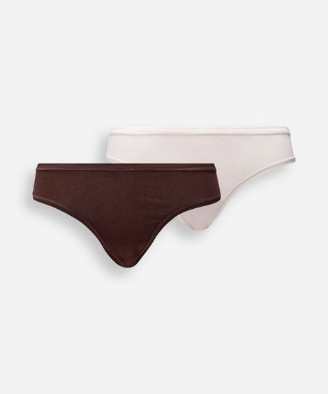 kit de 2 calcinhas biquíni feminino em algodão colorido