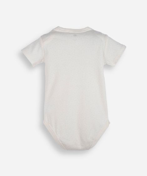body infantil de algodão poá amorzinho off white