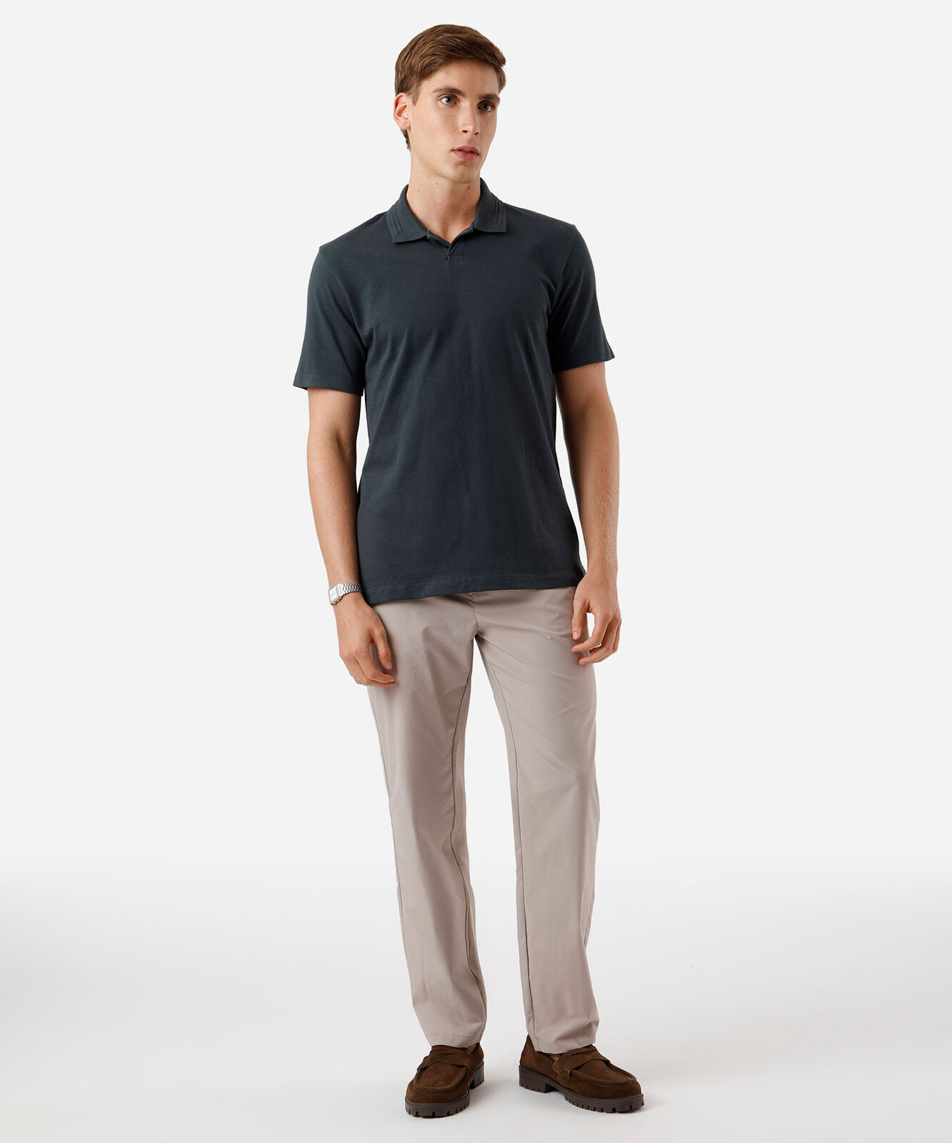 polo masculina de algodão manga curta verde