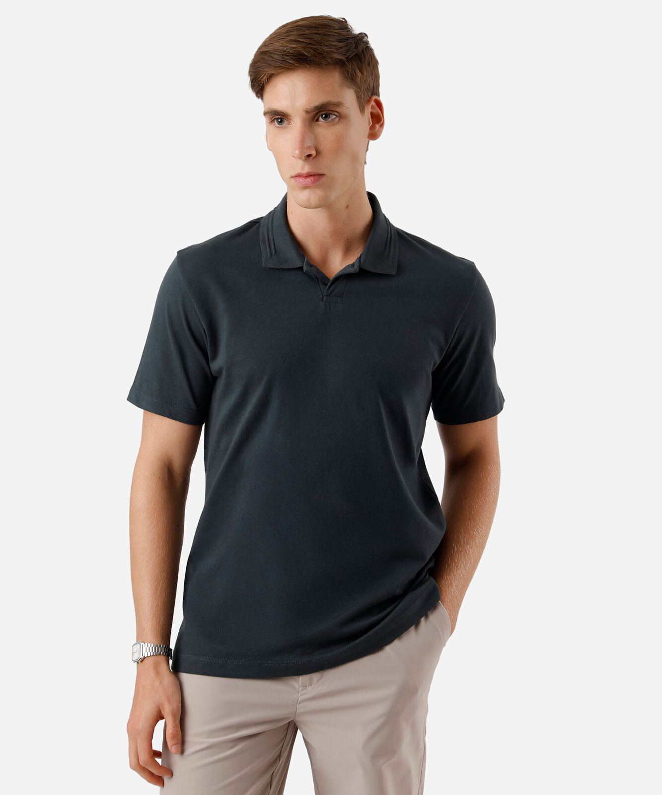 polo masculina de algodão manga curta verde