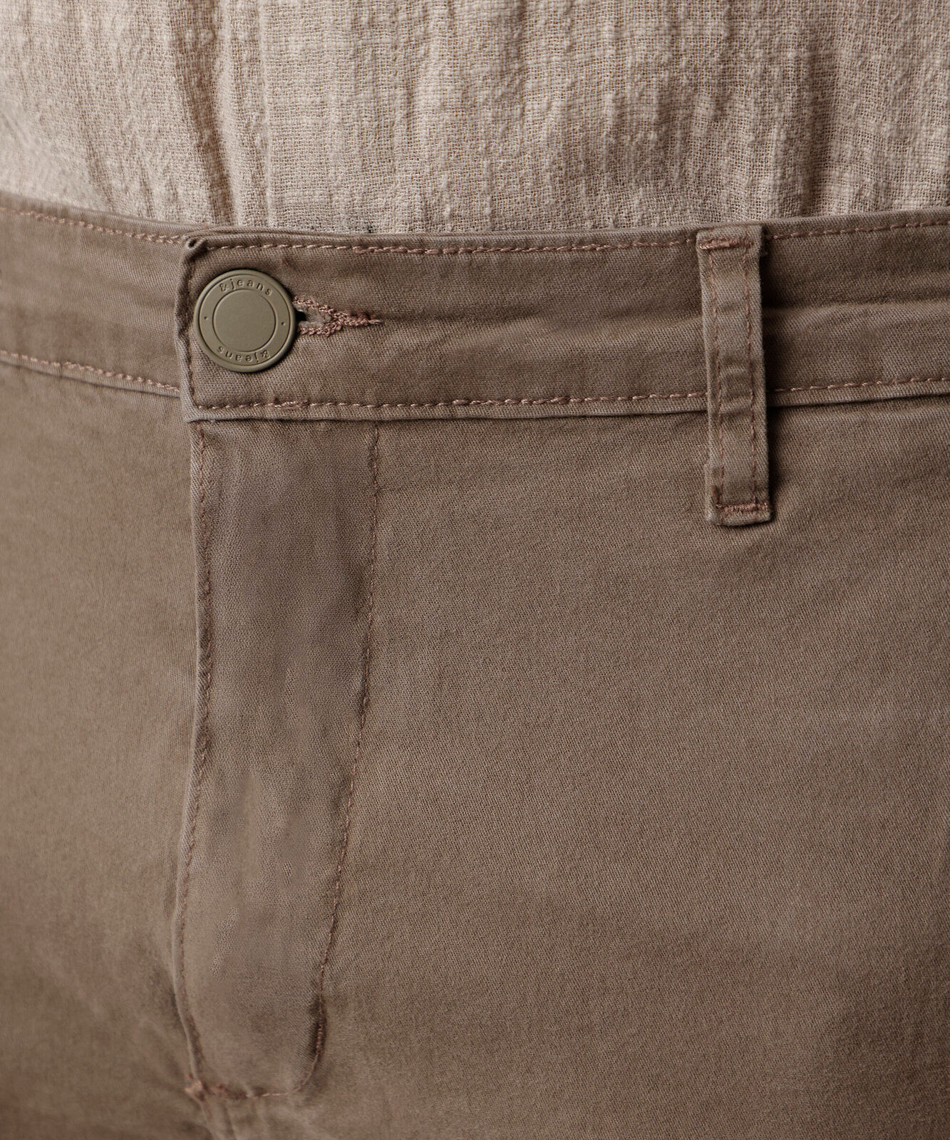 calça chino slim masculina de sarja cinza