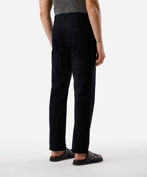 calça chino reta de sarja masculina preta