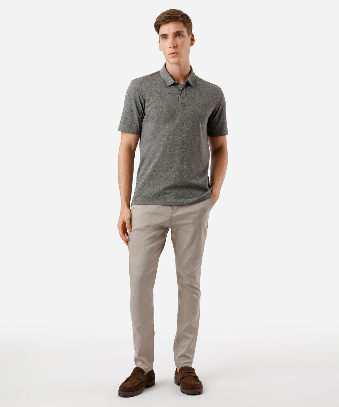 polo comfort masculina manga curta verde