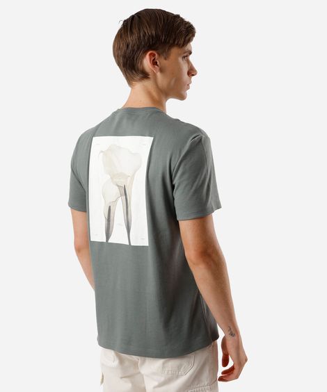camiseta masculina manga curta estampada - verde militar