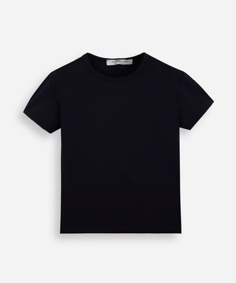 blusa infantil de poliamida com mangas curtas preto