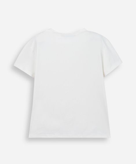blusa infantil de poliamida com mangas curtas off white